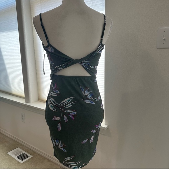 Rachel Roy Olive Green Floral Spaghetti Strap Body Con Dress, XS - Picture 8 of 8